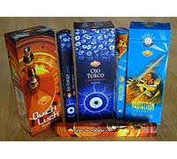 60 varillas incienso : 20 de ojo turco, 20 suerte rápida, 20 protección - kenta artesanias