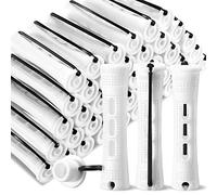 60 Varillas Permanente del Cabello Rodillos de Pelo Antideslizante Vástago de la Onda Fría de Plástico Rulos Corto con Banda Elástica de Goma Rulos (Blanco, 0,63 Pulgadas)