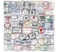 60 Vintage Matasellos Pegatinas Retro Sellos Stickers para Maletas Viaje Scrapbooking Diario Album Fotos (Vintage)