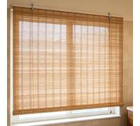 60 x 120 cmEstor Enrollable de Bambú Natural Regulable con cordón Lateral, Cortina de bambú para Ventana 60% opacidad, Estor Protección de intimidad Interior para salón Cocina balcón