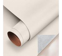60 x 137CM Cuero Adhesivo, Polipiel Adhesiva Para Tapizar, Cuero Adhesivo Para Tapizar, Parche Cuero, Parches para Sofa Polipiel, Polipiel Adhesivo, para Sofás, Asientos para Automóviles (Beige claro)