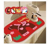 60 x 40 cm Alfombrilla Cafetera , 2 en 1 Escurreplatos Alfombrilla Súper Absorbente para Cafeteras, Cocinas, Fregaderos, Baños, Mostradores ,B