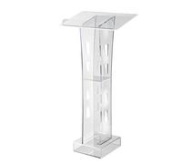 60 x 40 x 110 cm, podio acrílico transparente hasta 5 kg, atril de acrílico transparente con iluminación LED azul de 6 W, soporte de podio acrílico con cable de alimentación, púlpito de iglesia para