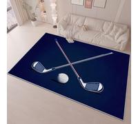60 x 90 cm Lavable a Máquina Alfombra, Simple Pelota Garrote Impresión para Salón Dormitorio Comedor Entrada, Azul Oscuro Pelo Corto Suave Antideslizante Alfombra Decoración del Hogar