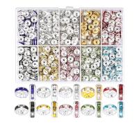 600/720/900 cuentas espaciadoras brillantes de 8 mm, cuentas espaciadoras redondas de diamantes de imitación para pulseras, llaveros, joyas, pulseras para mujer