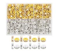 600/720/900 cuentas espaciadoras redondas brillantes de 8 mm, cuentas espaciadoras planas y redondas para hacer joyas con caja plana redonda para manualidades