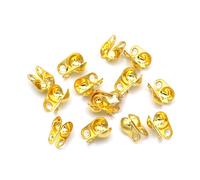 600 cierres de cuentas,puntas abiertas,cubiertas de nudo,tapa de extremo de concha, engarzadas,cuentas de cadena de bolas,cierre de conector para hacer joyas(1,5 mm, 2 mm, 2,4 mm) dorado