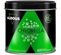 Aldous Bio Suplemento Chlorella ecológica 600 comprimidos 3000 mg/día Pared celular rota
