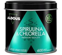 Aldous Bio Comprimidos Chlorella y Espirulina Ecológica – 600 comprimidos, 3000 mg/día, Vegano