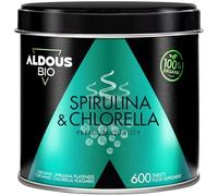 600 Comprimidos Chlorella y Espirulina Ecológica para 100 días - 3000mg por dosis diaria - Vegano - Saciante - DETOX - Proteína Vegana - Sin Aditivos - Certificación Ecológica Oficial - ALDOUS