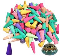 600 conos de incienso de reflujo colorido, mezclando diferentes velas de incienso con aroma natural, mezcla de conos de incienso, para dormitorio, oficina, sala de yoga, meditación, relajación