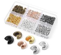 600 cuentas de crimpado para hacer joyas, tapón de crimpado de 4 mm, cubiertas de nudos para hacer joyas, pulseras, pendientes, collares, colgantes