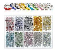 600 cuentas espaciadoras de cristal brillante de 6 mm, 10 colores chapadas en cristal, cuentas espaciadoras redondas y planas para hacer pulseras de joyería, con caja