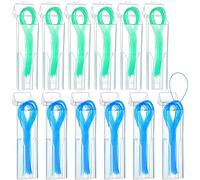 600 enhebradores de hilo dental para aparatos dentales, puentes e implantes, diseño multifuncional de bucle de nailon para tus dientes, paquete de 12 unidades (azul y verde)
