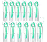 600 enhebradores de hilo dental para frenillos, puentes e implantes, enhebradores dentales, diseño de lazo de nailon multifuncional para tus dientes, paquete de 12 (verde)