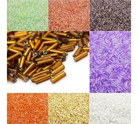 600 g - 19800 cuentas de rocalla, 6 x 2 mm, 30 colores, juego de tubos, tubos, palillos de cristal