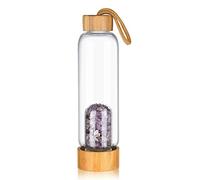 600 Ml Cristal Botella De Agua Cuarzo Quartz Crystal Point Reiki Healing Agua Infundida Con Energía De Elixir Copa De Piedra De Grava Todos Los Cristales Naturales Y Gemas Claros De Alto Brillo