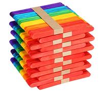 600 palitos de madera,palos de madera para manualidades con Punta Redondeada,palos helado,Palos polo de madera DIY 100% Natural para Niños y Mayores (Multicolor)