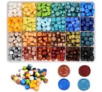 600 Pcs Cuentas de Cera de Sellado Octágono, Perlas Sellos de Cera para Velas Lacre Kit 24 Colores con Caja de Almacenamiento para Sobres Boda Invitaciones Tarjeta Regalo (C)