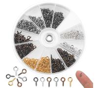 600 Pcs Mini Tornillos de Ojo, Alcayatas Roscadas, Ojales Ganchos Pequeños, Tornillos de anilla, ganchos de rosca para madera, manualidades, joyería (4 x 8 mm)