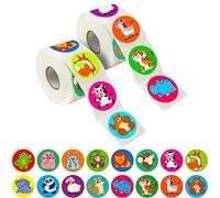 600 pegatinas de animales de dibujos animados, Decoración de fiesta, Recompensa del maestro, Calcomanías motivacionales de aliento, Paquete económico de 16 diseños (3,8 cm de diámetro)