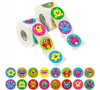 600 Pegatinas de Monstruos para Niños, 16 Diseños, Decoración de Fiesta Recompensa para Profesores Pegatinas Motivacionales de Aliento (3,8 cm de diámetro)