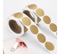 600 Pegatinas para Raspar, Pegatinas Redondas para Raspar Etiquetas Autoadhesivas para Raspar para Premios de Lotería Fabricación de Tarjetas de Rifa DIY (Dorado)