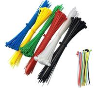 600 Piezas Bridas de Colores Para Cables, 300mm X 3,6mm Bridas De Nylon De Color, Bridas de Plastico Rojo, Amarillo, Azul, Verde, Blanco, Negro, 100 Por Color