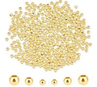 600 Piezas Espaciadoras Doradas de 2~5mm, Pequeñas Metal Cuentas Redondas Chapadas en Metal para Joyería Pulseras Collar Manualidades Decoración