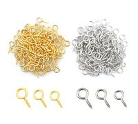 600 Piezas Ganchos de Tornillo Pequeños - Ojales y Hembrillas Cerradas Con Rosca Para Madera - Acero Mini Cáncamos Para DIY, Artesanía y Llaveros - 12, 10 y 8mm