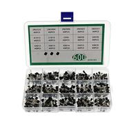 600 Piezas Kit de Transistores TO-92 Conjunto 15 Tipos Valores 2N222 2N3904 2N3906 2N5401 2N5551 A1015 C1815 C945 S8050 S8550 S9012 S9013 S9014 S9015 S9018 con Caja Almacenamiento Variada Portátil