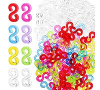 600 Piezas Loom Bands Telar S Clips en S Colorido Arco Iris Transparente DIY Clip de Telar en S Bandas de Telar Coloridas Clips en S para Conectar Pulseras de Telar