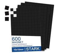 600 placas magnéticas autoadhesivas, 10 x 10 mm, tiras magnéticas, imanes planos para pegar, imanes adhesivos para escuela, oficina, pizarra, frigorífico, fotos, póster (para piezas pequeñas ligeras)