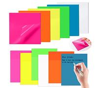 600 Pzs Notas Adhesivas Transparentes,Notas Adhesivas Pastel,Notas Adhesivas Removibles Translúcidas,Para Escuela,Hogar,Aprendizaje y Oficina,Pack de 12 Bloc de Notas