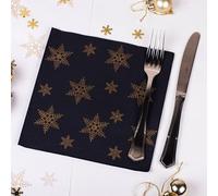 600 Servilletas de Papel Navideñas Decoradas - Servilletas Navidad Papel 3 Capas, Motivos Navideños, Rojo y Oro, Decoupage, Merry Christmas servilletas papel. servilletas navidad. (Negro)