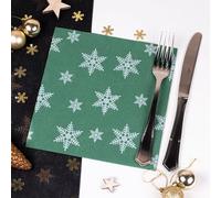 600 Servilletas de Papel Navideñas Decoradas - Servilletas Navidad Papel 3 Capas, Motivos Navideños, Rojo y Oro, Decoupage, Merry Christmas servilletas papel. servilletas navidad. (Verde)