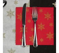 600 Servilletas de Papel Navideñas Decoradas - Servilletas Navidad Papel 3 Capas, Motivos Navideños, Rojo y Oro, Decoupage, Merry Christmas servilletas papel. servilletas navidad. (Rojo)