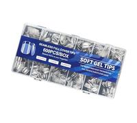 600 uñas postizas a presión con punta de cristal mate, varios tamaños para una fácil manicura en casa, elegantes uñas ABS sin costuras