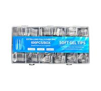 600 uñas postizas a presión mate cuadradas cortas de ABS, ajuste natural y aptas para la oficina