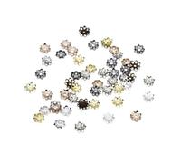 600 unids/lote 6 mm flor hueca filigrana de metal tapas de cuentas espaciadoras sueltas filigrana de extremo cónico para hacer joyas de bricolaje-Multi-6 mm x 600 piezas