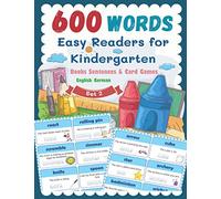 600 Words Easy Readers for Kindergarten Books Sentences & Card Games English German Set 2: Smart Guided Reading Level for Preschool, Pre-K and ... colors with pictures workbook for kids