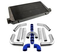 600 x 300 x 76mm Negro Intercooler & 3" 76mm Intercooler Piping Kit Hose Kit Neu