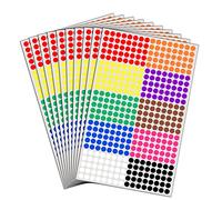 6000 Piezas, 8mm Gomets Colores Surtidos Pegatinas Redondo Adhesivos - 10 Colores