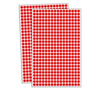 6000 Piezas, 8mm Gomets Colores Surtidos Pegatinas Redondo Adhesivos - Rojo