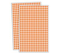 6000 Piezas, 8mm Gomets Naranjas Surtidos Pegatinas Redondo Adhesivos - Naranja