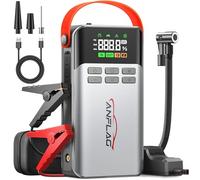 6000A Arrancador de Baterias de Coche, ANFLAG Arrancador de Coches con Compresor de Aire 150 PSI (para All Gas o 12L Diesel), Arrancador Coche Portatil con Inflador, Pantalla Grande LCD, Carga Rápida