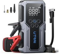 6000A Arrancador de Baterías de Coche con Compresor de Aire,UTRAI 12V Arrancador de Coches(para 9L Gasolina o 7.5L Diesel) Portatil con 18W Carga Rápida,Jump Starter,Linterna LED Salida