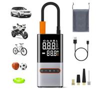 6000mAh Compresor Aire Portatil, 150PSI Inflador Ruedas Coche, con luz LED y Banco de energía Mini Inflador Electrico Bicicleta Adecuado para Bicicletas/Motocicletas/Coches/Pelotas