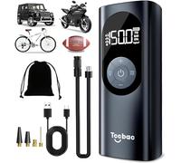6000mAh Compresor Aire Portatil,Inflador Ruedas Coche con Linterna LED,TCCBAC Inchadores Electricos Hinchador Ruedas Coche,Bomba de Aire con Pantalla LCDS,Compresor de Aire para Motos, Bicicletas