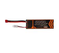 6000mAh Lipo Battery High Performance Large Capacity for RC Helicopter Car Model Red Plug RC Battery Power 7.4V 2S T Shape